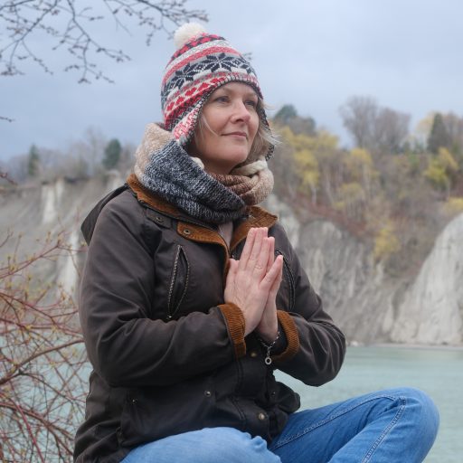 Kim Fiona Yoga Prayer pose Scarborough Bluffs Ontario Canada